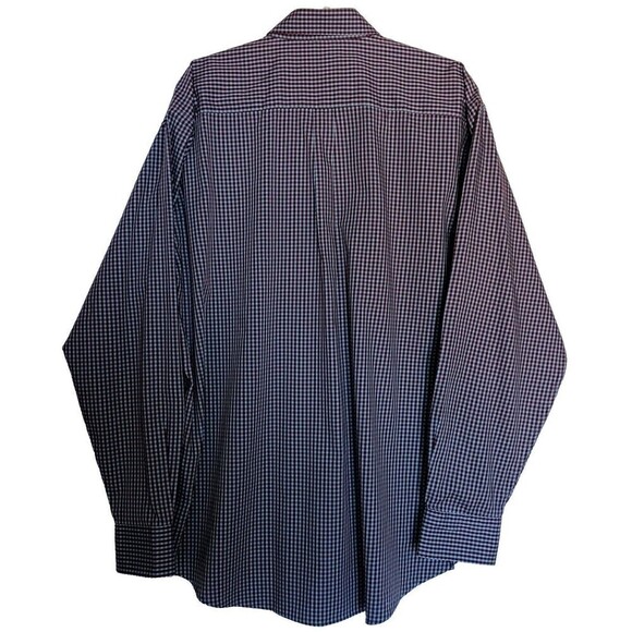 Peter Millar Men's Burgundy/Blue Checked Shirt Size XXL Long Sleeve Button Up - Picture 2 of 6